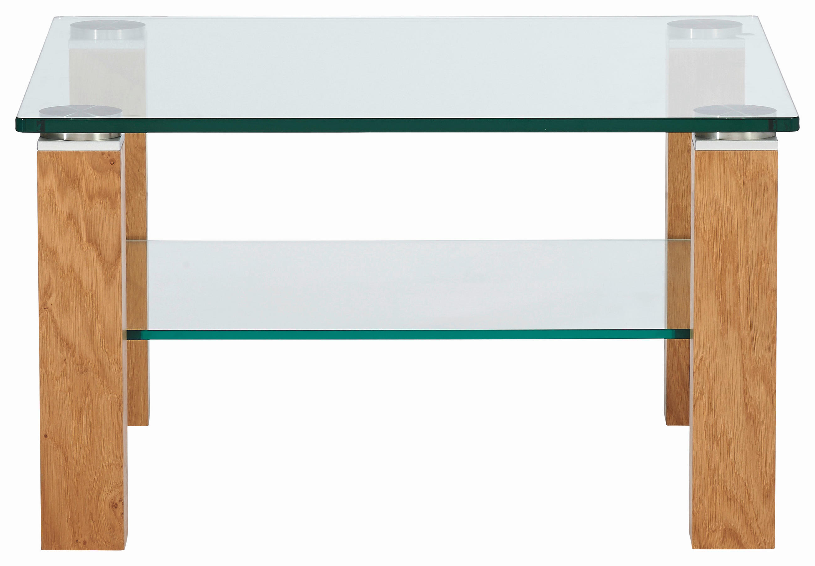 COUCHTISCH Eiche furniert Kristallglas 75/75/43 cm quadratisch Eichefarben  - Eichefarben, Design, Glas/Holz (75/75/43cm)
