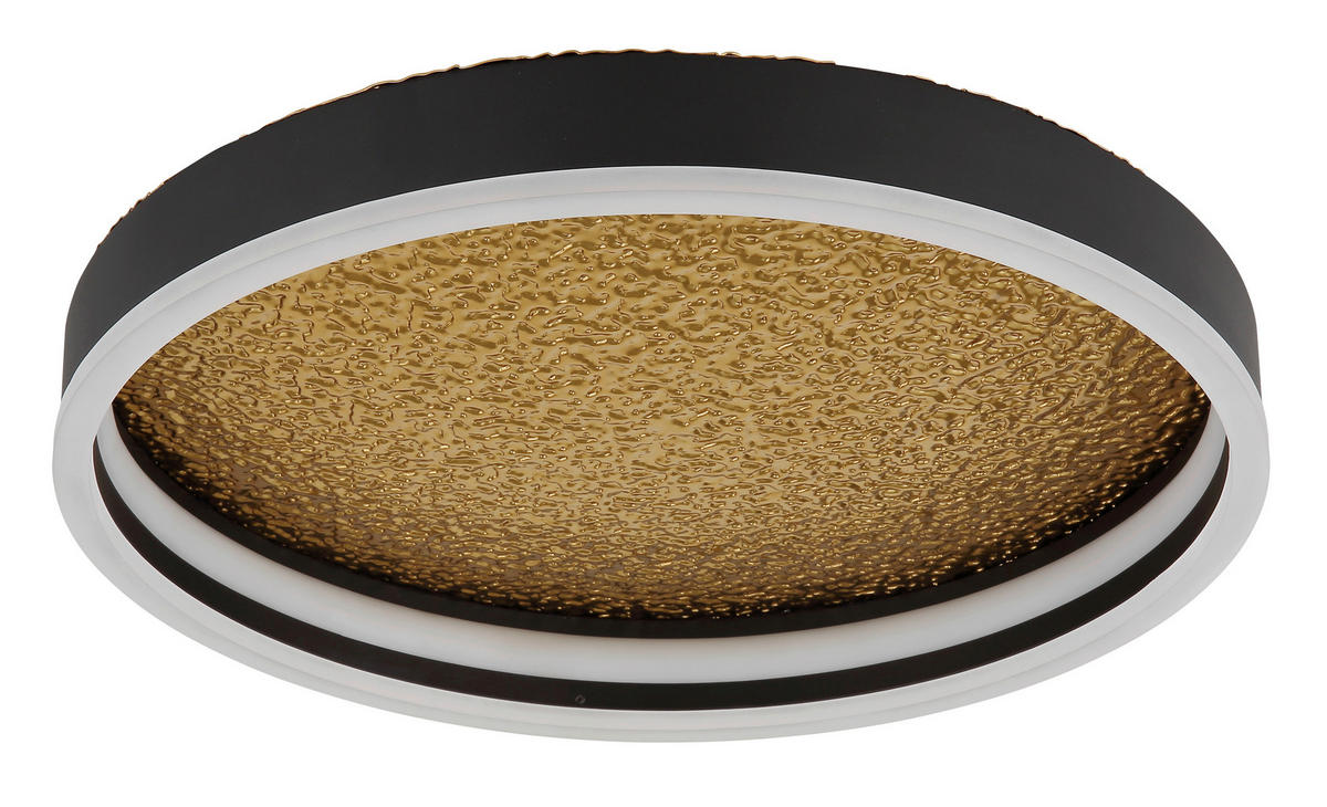 LED-DECKENLEUCHTE HEDI 40/8 cm   - Goldfarben/Schwarz, Design, Kunststoff/Metall (40/8cm) - Globo