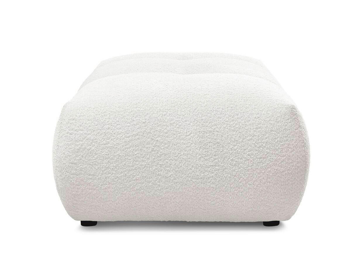 HOCKER FUJI  Bouclé Weiß  - Schwarz/Weiß, MODERN, Kunststoff/Textil (112/44/80cm)