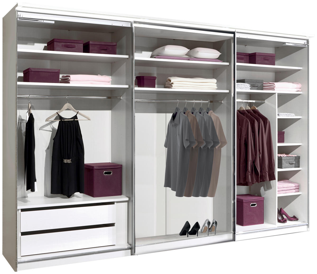 SCHWEBETÜRENSCHRANK in Eiche Artisan, Sandfarben  - Sandfarben/Graphitfarben, Design, Glas/Holzwerkstoff (280/222/68cm) - Moderano