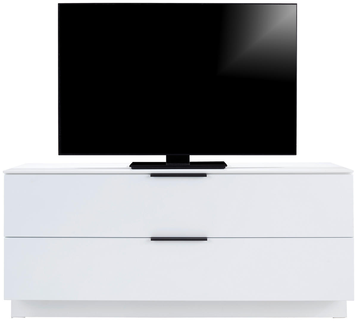 MEDIABÄNK vit  140/62/44 cm  - vit/svart, Modern, metall/trämaterial (140/62/44cm)