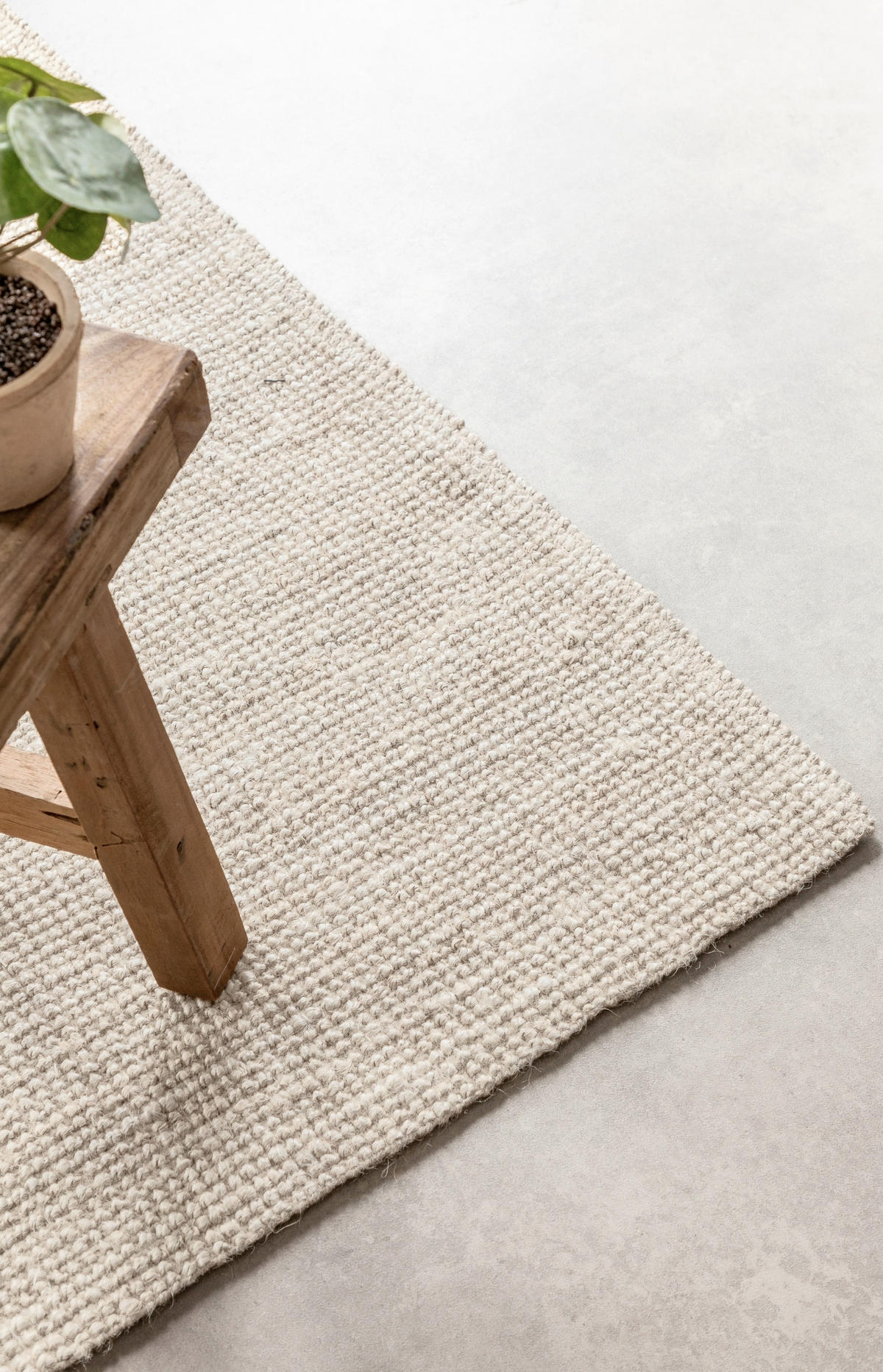 JUTETEPPICH 120/170 cm Bouclé Weiß rechteckig  - Weiß, KONVENTIONELL, Textil (120/170cm) - Hanse Home