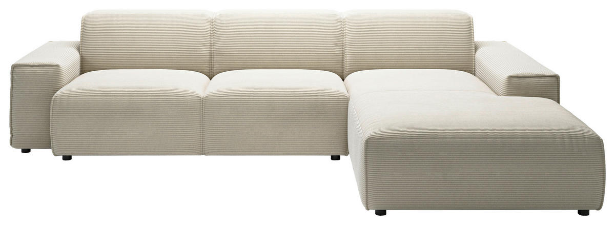 ECKSOFA 9125 Naturfarben Cord  - Schwarz/Naturfarben, Design, Kunststoff/Textil (300/189cm) - Pure Home Lifestyle