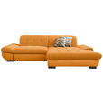 ECKSOFA in Mikrofaser Currygelb  290/198 cm  - Currygelb/Schwarz, Design, Textil/Metall (290/198cm) - Xora