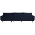 ECKSOFA in Webstoff Blau  - Blau/Schwarz, Design, Textil/Metall (320/172cm) - Valnatura