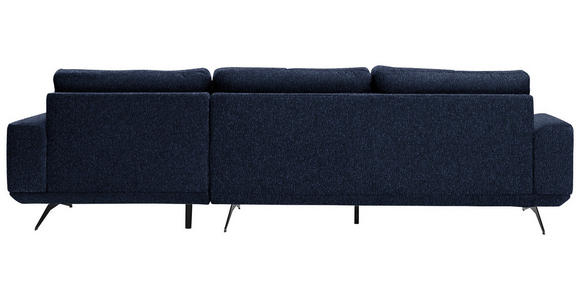 ECKSOFA in Webstoff Blau  - Blau/Schwarz, Design, Textil/Metall (320/172cm) - Valnatura