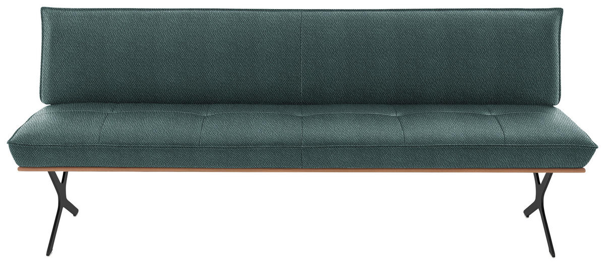 SITZBANK in Holz, Textil Schwarz, Nussbaumfarben, Petrol  - Nussbaumfarben/Petrol, Design, Holz/Textil (194/88/66cm) - Koinor