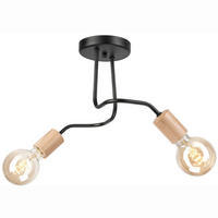 DECKENLEUCHTE     - Schwarz, Basics, Holz/Metall (26/45/45cm)