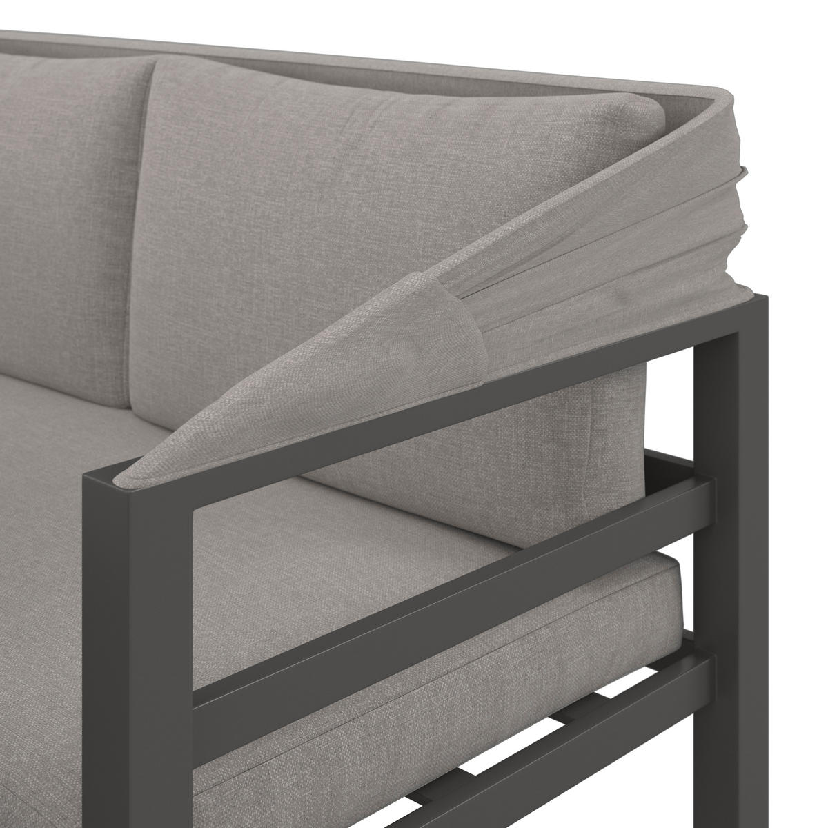 DINING-LOUNGESET  5-teilig  - Anthrazit/Grau, Modern, Glas/Textil - Ambia Garden
