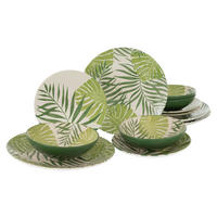 KOMPLETT SERVIS TROPICANA GRÜN 12 delar  - vit/grön, Basics, keramik - Creatable