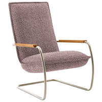 SESSEL in Flachgewebe Rosa  - Edelstahlfarben/Eichefarben, Design, Holz/Textil (76/105/87cm) - Koinor