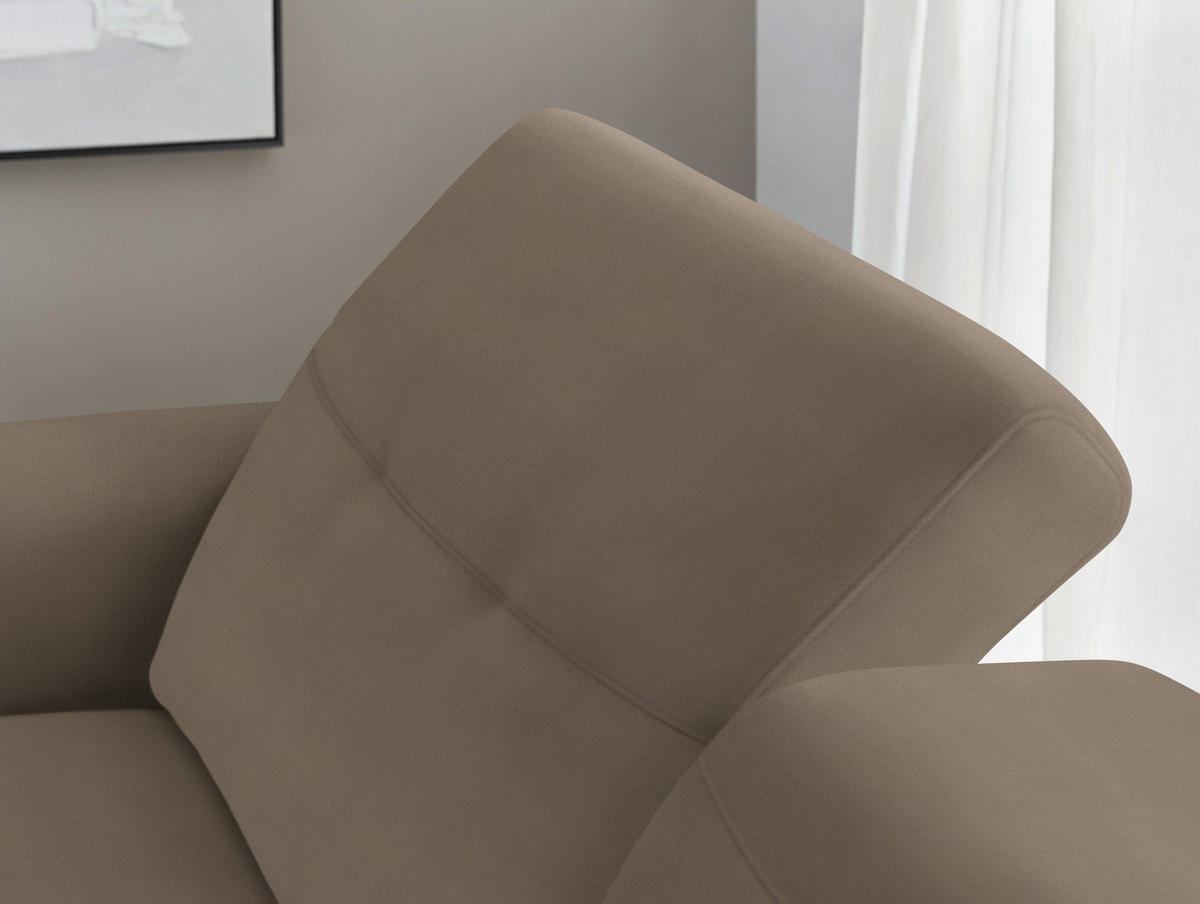 ECKSOFA in Echtleder Hellbraun  163/305 cm  - Hellbraun/Eichefarben, Design, Leder/Holz (163/305cm) - Novel