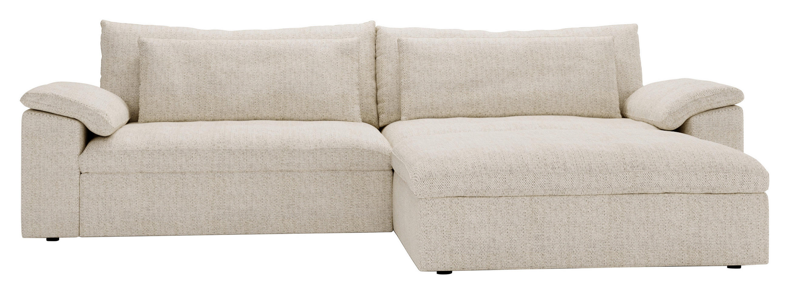ECKSOFA Webstoff Beige  - Beige/Schwarz, Modern, Kunststoff/Textil (306/198cm) - Carryhome