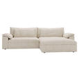 ECKSOFA  in Webstoff Beige  306/198 cm  - Beige/Schwarz, MODERN, Kunststoff/Textil (306/198cm) - Carryhome