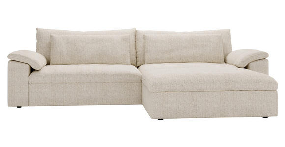 ECKSOFA  in Webstoff Beige  306/198 cm  - Beige/Schwarz, MODERN, Kunststoff/Textil (306/198cm) - Carryhome