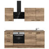 KÜCHENLEERBLOCK 210 cm   in Eiche dunkel  - Eiche dunkel/Schwarz, MODERN, Holzwerkstoff/Metall (210cm) - Nobilia