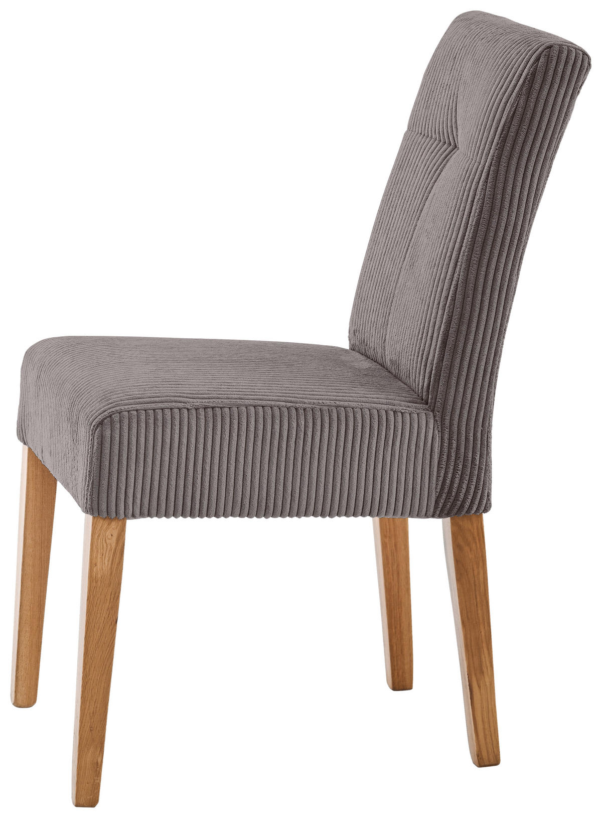 STUHL Cord Braun, Eichefarben Eiche massiv  - Eichefarben/Braun, KONVENTIONELL, Holz/Textil (47,5/91,5/63cm) - home24