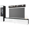 WOHNWAND 3-teilig  in Anthrazit, Weiß Hochglanz  210/130/33 cm  - Weiß Hochglanz/Anthrazit, Basics, Glas/Holzwerkstoff (210/130/33cm) - P & B
