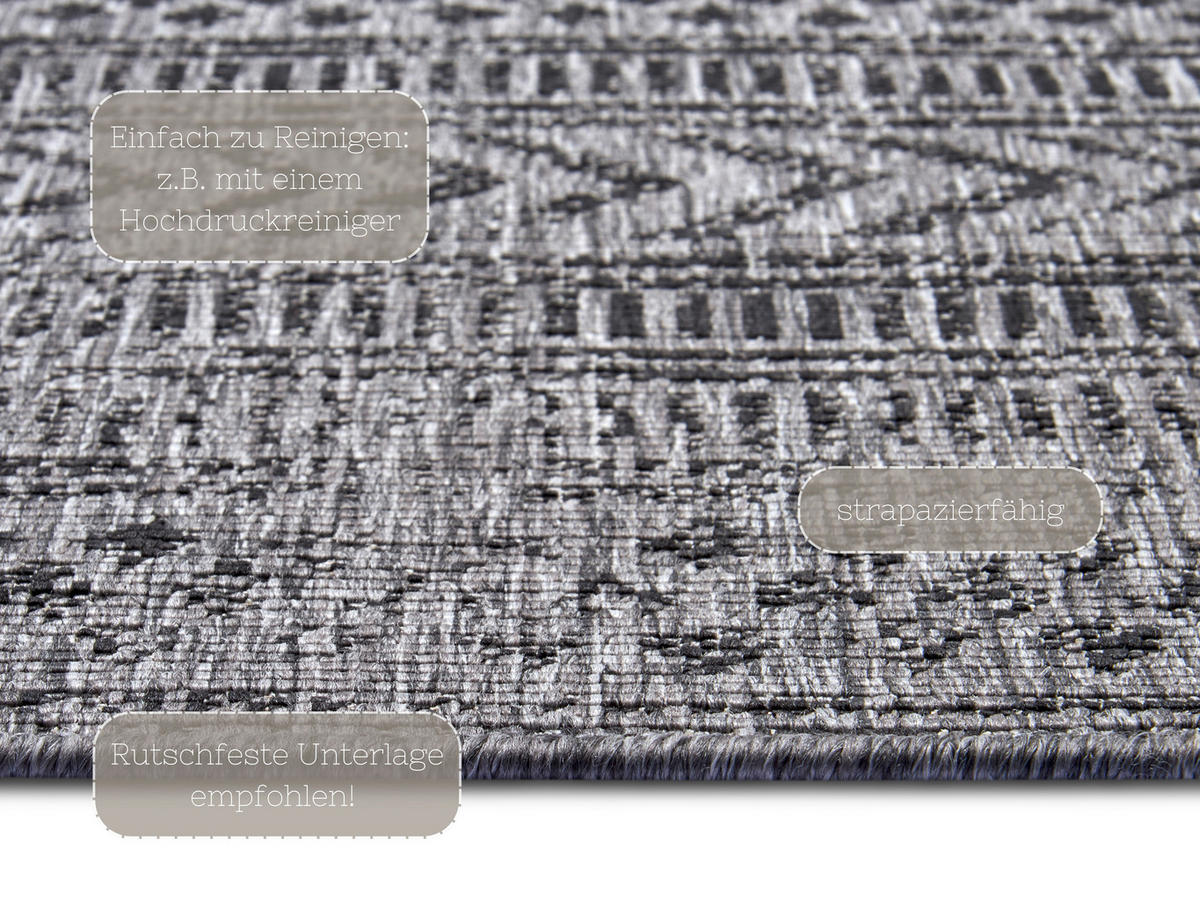 LÄUFER 80/350 cm Twin Supreme  - Schwarz/Grau, Design, Kunststoff (80/350cm) - Hanse Home