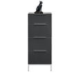 KOMMODE in 45/101/40,5 cm - Anthrazit/Alufarben, Design, Glas/Holzwerkstoff (45/101/40,5cm) - Voleo