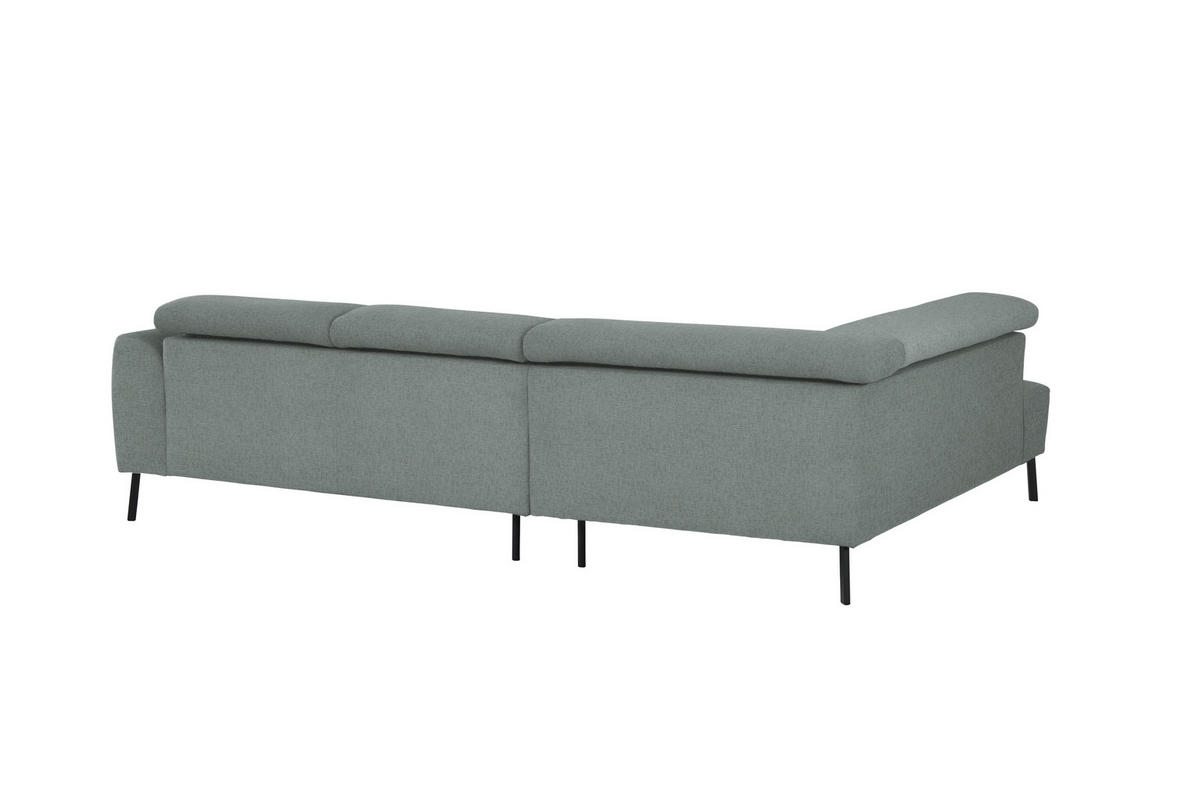 ECKSOFA in Chenille Silberfarben  205/280 cm  - Silberfarben/Schwarz, Design, Textil/Metall (205/280cm) - Xora