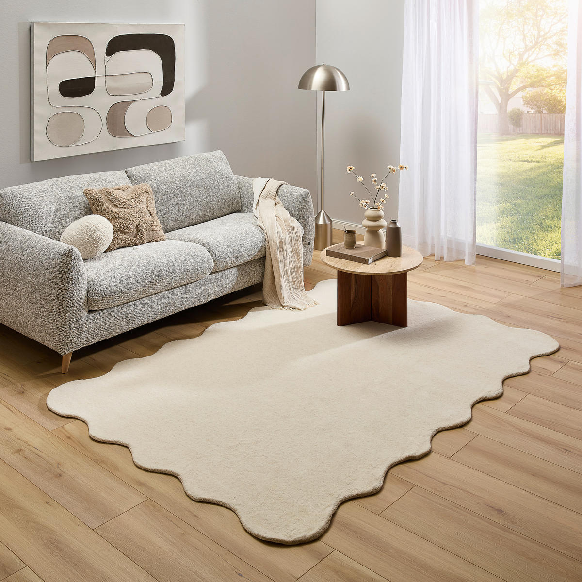 TUFTTEPPICH 130/190 cm Beige organisch  - Beige, Basics, Textil (130/190cm) - Novel