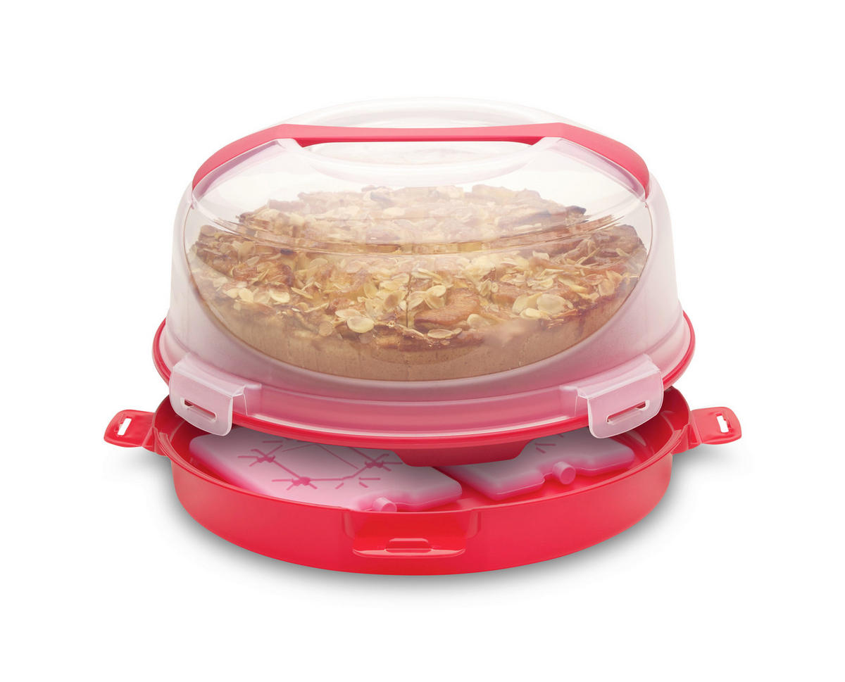 KUCHENTRANSPORTBOX - Transparent/Rot, Basics, Kunststoff (34,5/18cm) - Homeware Profession.