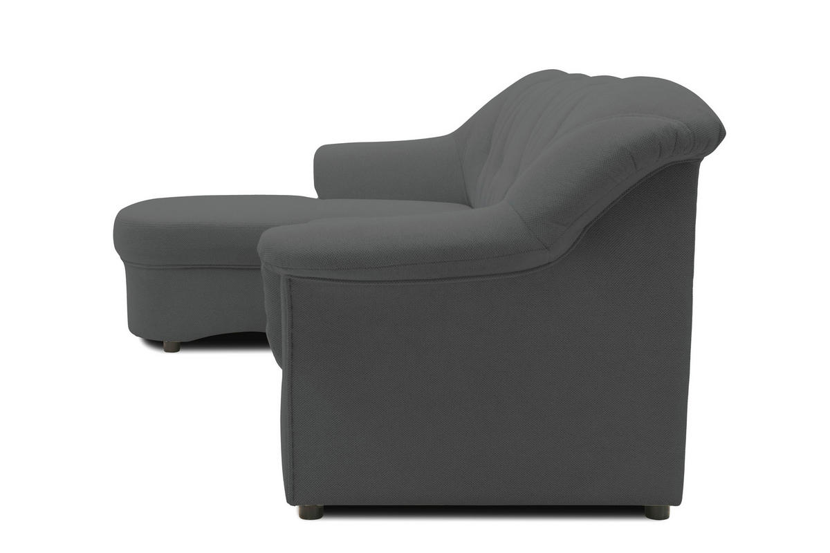 ECKSOFA FLORES FK Dunkelgrau Mikrofaser  - Dunkelgrau/Schwarz, KONVENTIONELL, Kunststoff/Textil (142/231cm) - MID.YOU