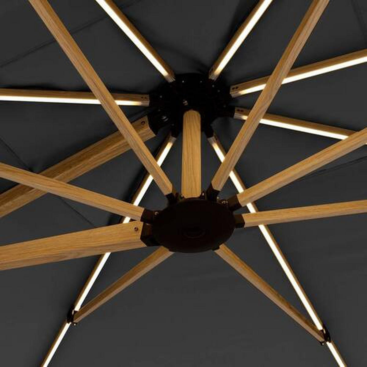 AMPELSCHIRM 400x300 cm  - Eichefarben/Anthrazit, Basics, Textil/Metall (400/300cm) - Doppler