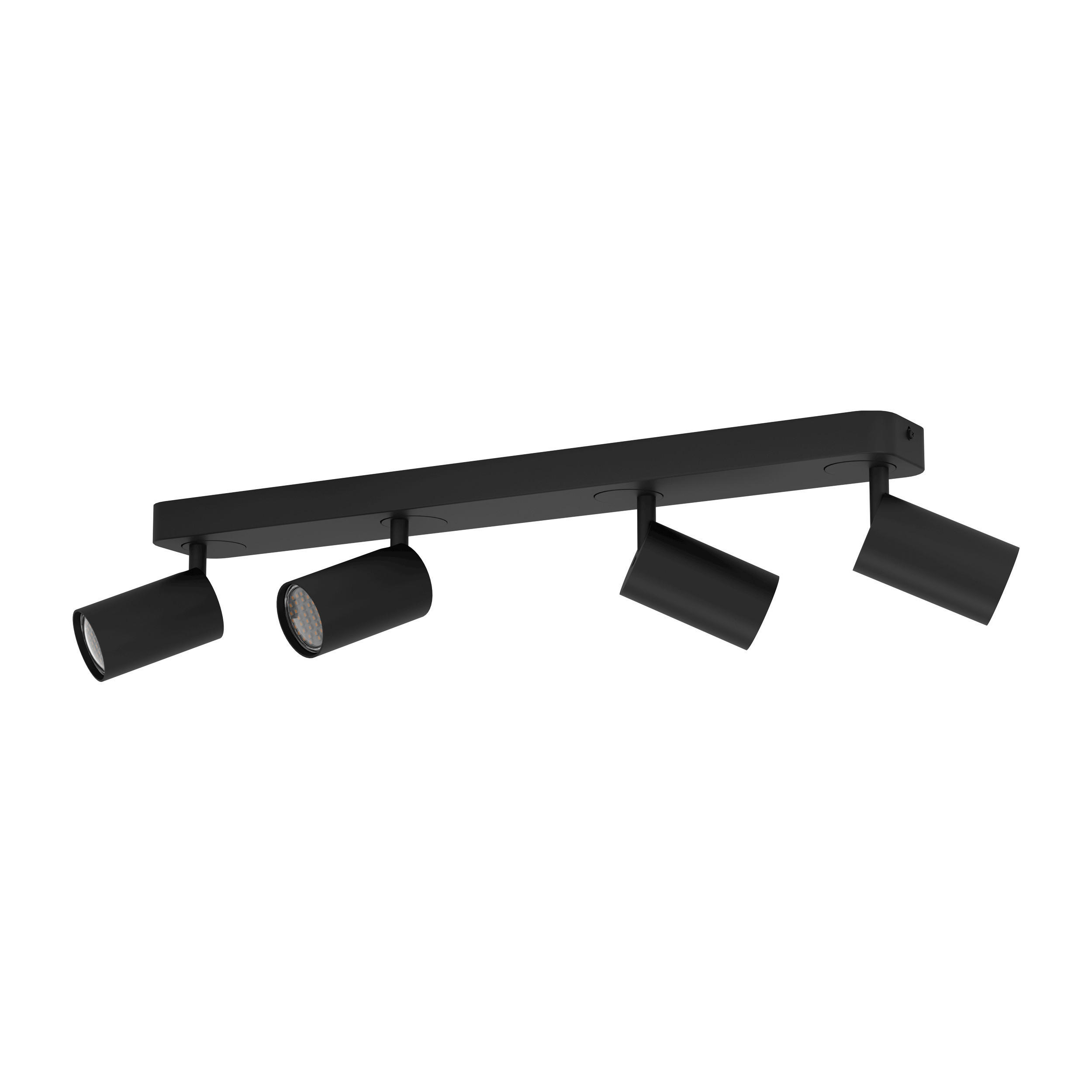 DECKENSTRAHLER Telimbela 58/8/9,7 cm   - Schwarz, Design, Metall (58/8/9,7cm) - Eglo