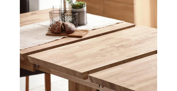 ESSTISCH in Holz, Holzwerkstoff 160(210)/90/76 cm - Eichefarben/Silberfarben, KONVENTIONELL, Holz/Holzwerkstoff (160(210)/90/76cm) - Cantus