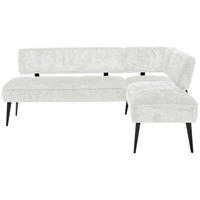 ECKBANK 212/162 cm Webstoff Weiß Metall   - Schwarz/Weiß, MODERN, Textil/Metall (212/162cm) - Welnova