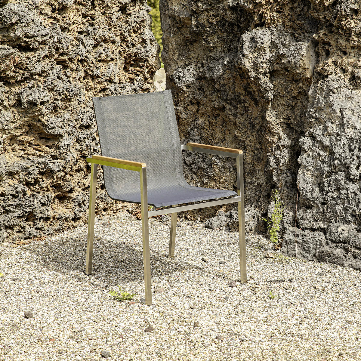 DINING-LOUNGESET  - Silberfarben/Grau, Basics, Glas/Holz (160/74/90cm) - Gardenson