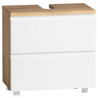 WASCHBECKENUNTERSCHRANK 60/59/35 cm  - Eiche Wotan/Weiß, MODERN, Holzwerkstoff (60/59/35cm) - Held