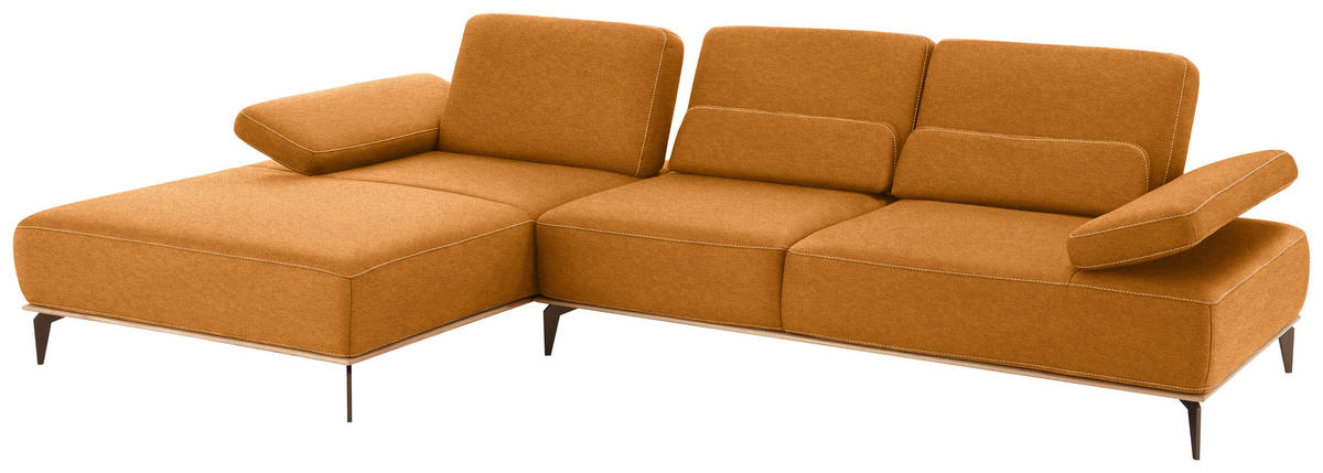 ECKSOFA 16580 Sprint Hellbraun Mikrofaser  - Hellbraun/Beige, Design, Textil/Metall (176/298cm) - Valnatura