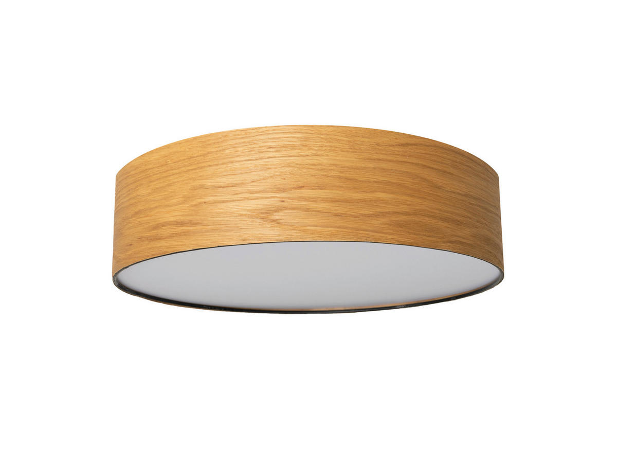 DECKENLEUCHTE  38/13 cm    - Eichefarben/Weiß, KONVENTIONELL, Holz/Kunststoff (38/13cm) - Novel