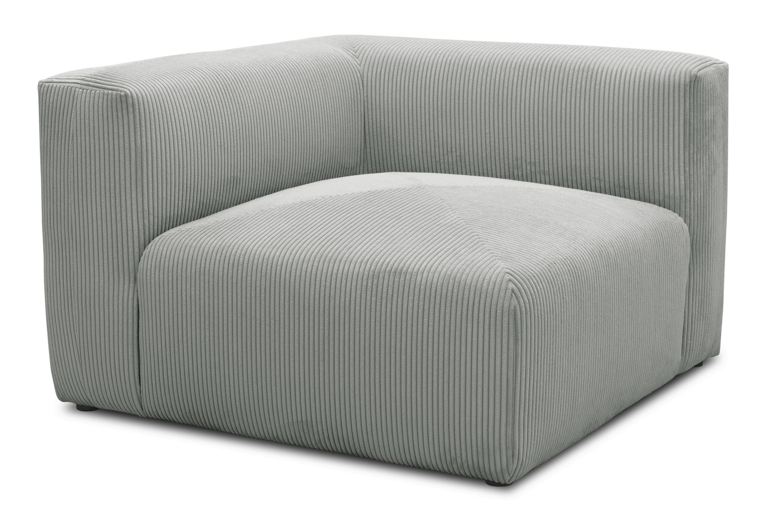 SOFAELEMENT in Cord, Mikrofaser Hellgrau  - Hellgrau/Schwarz, Design, Kunststoff/Textil (108/69/108cm) - MID.YOU