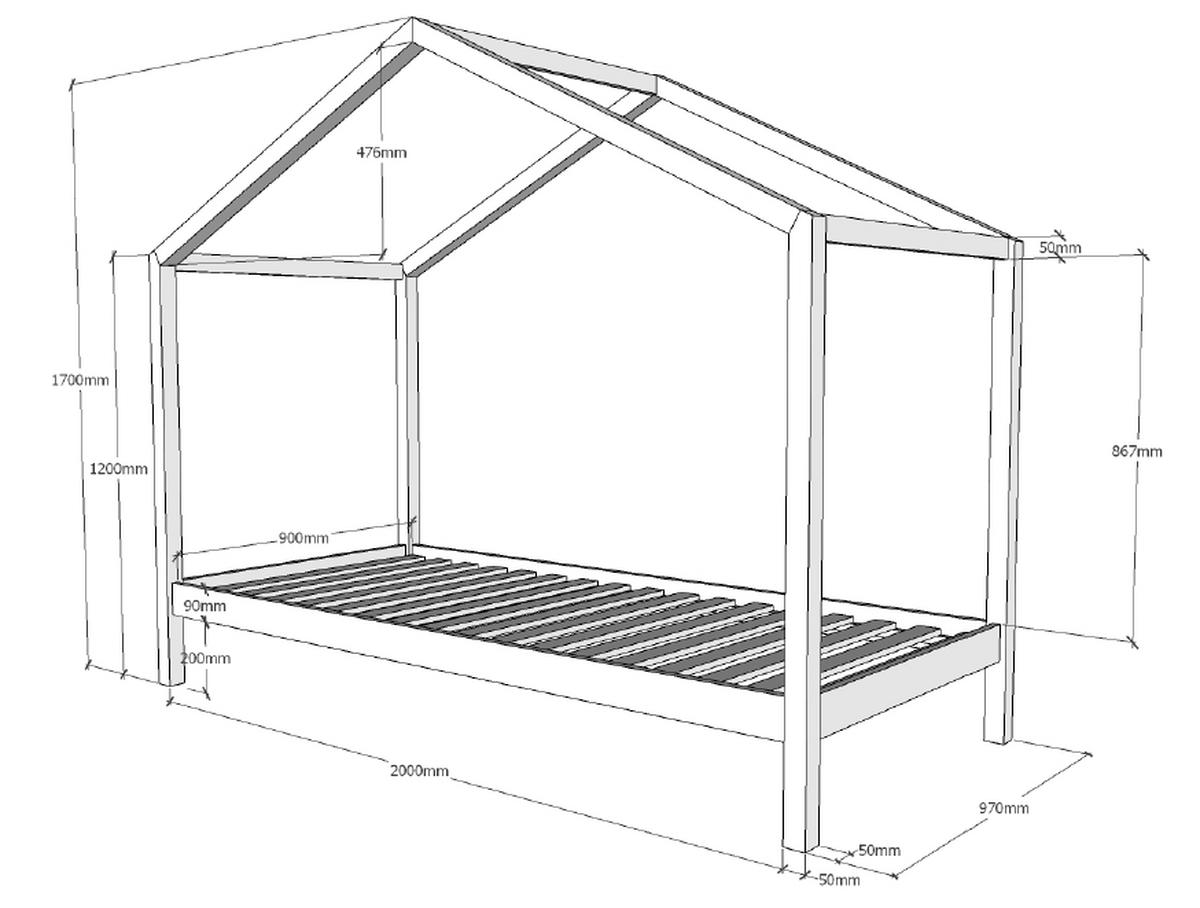 HAUSBETT Lattenrost 90/200 cm  in Kieferfarben  - Kieferfarben, MODERN, Holz (90/200cm) - MID.YOU