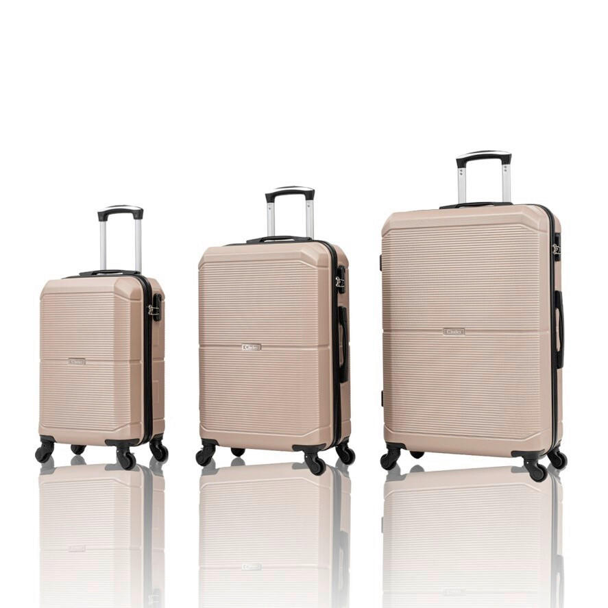 REISEKOFFERSET Beige 3-teilig - Beige, Design, Kunststoff (48,5/76/30cm) - Novel