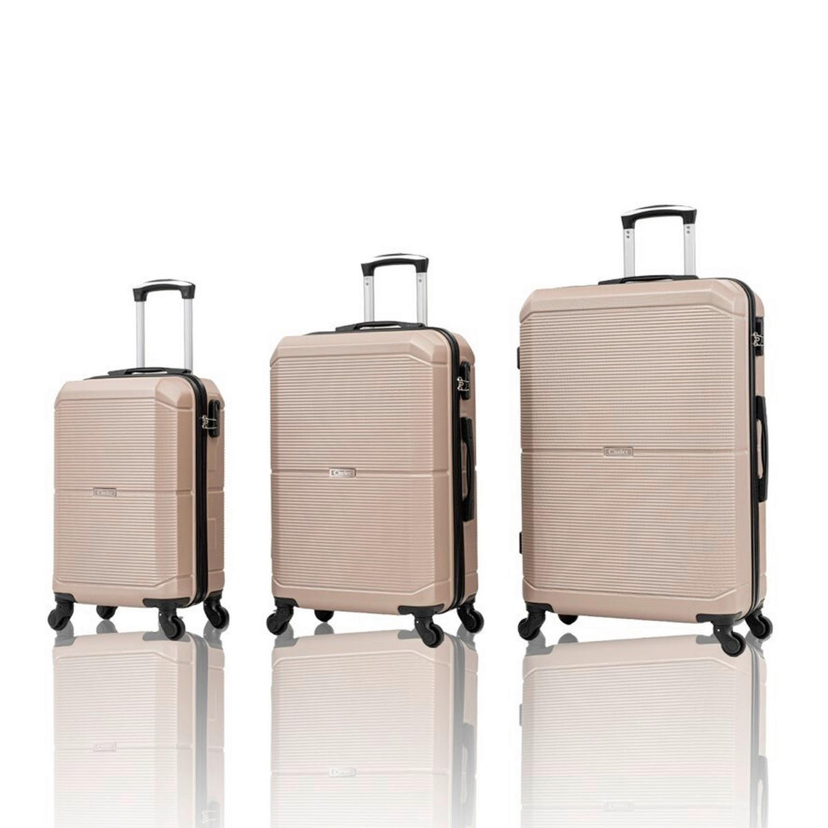 REISEKOFFERSET Beige 3-teilig  - Beige, Design, Kunststoff (48,5/76/30cm) - Novel