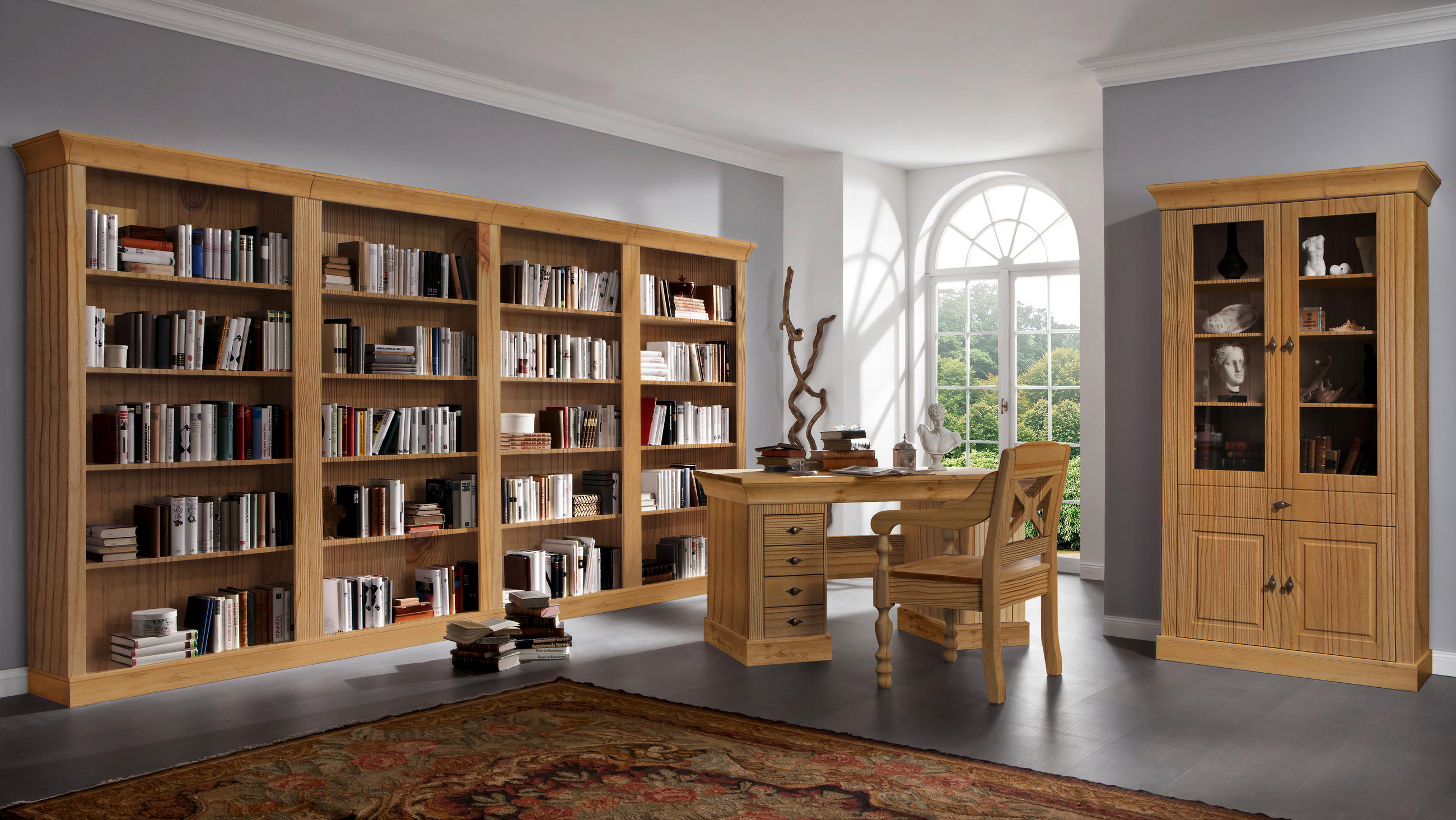 REGAL Kiefer massiv Laugenfarbig  - Laugenfarbig, ROMANTIK / LANDHAUS, Holz (108/202/38cm) - Boxxx
