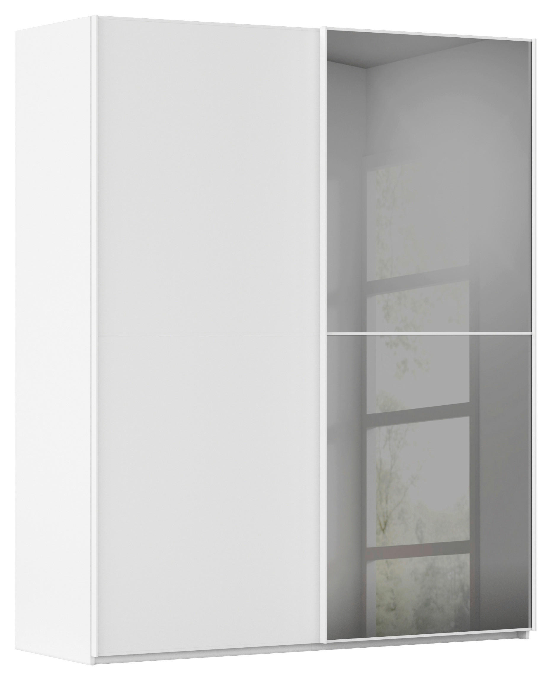 SCHWEBETÜRENSCHRANK 181/223/68 cm 2-türig Weiß  - Weiß, KONVENTIONELL, Glas/Holzwerkstoff (181/223/68cm) - Novel
