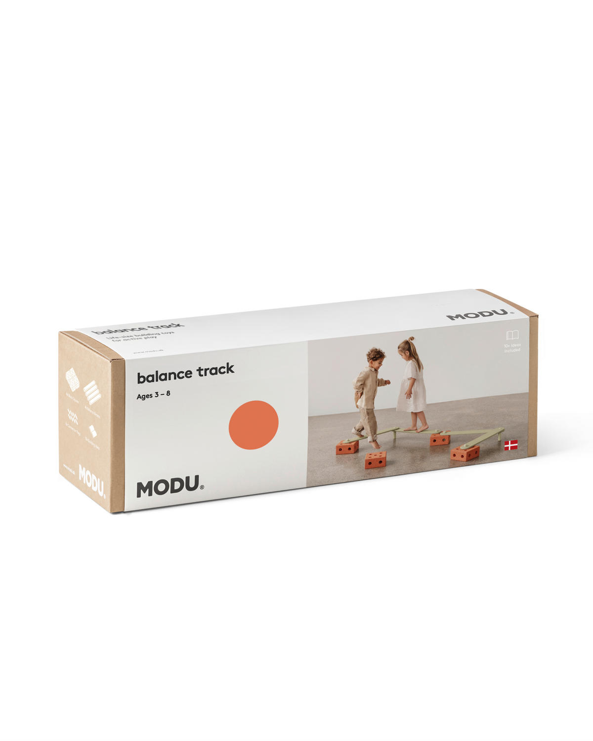 KONSTRUKCIJSKA IGRAČKA  MODU Balance Tracks & Beams  - svijetlo zelena/tamno narančasta, Basics, drvo/plastika (70/24/20cm) - MODU