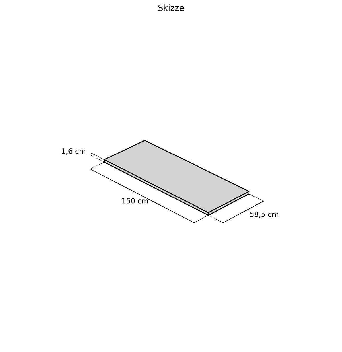 ABDECKBODEN 150/1,6/58,5 cm  - Weiß, Basics, Holzwerkstoff (150/1,6/58,5cm) - Impuls