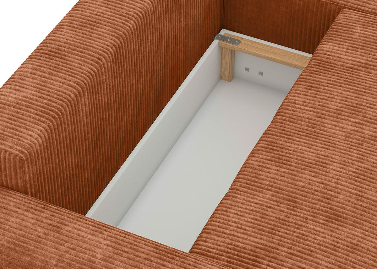 ECKSOFA Orange Webstoff  - Schwarz/Orange, KONVENTIONELL, Kunststoff/Textil (270/192cm) - Carryhome