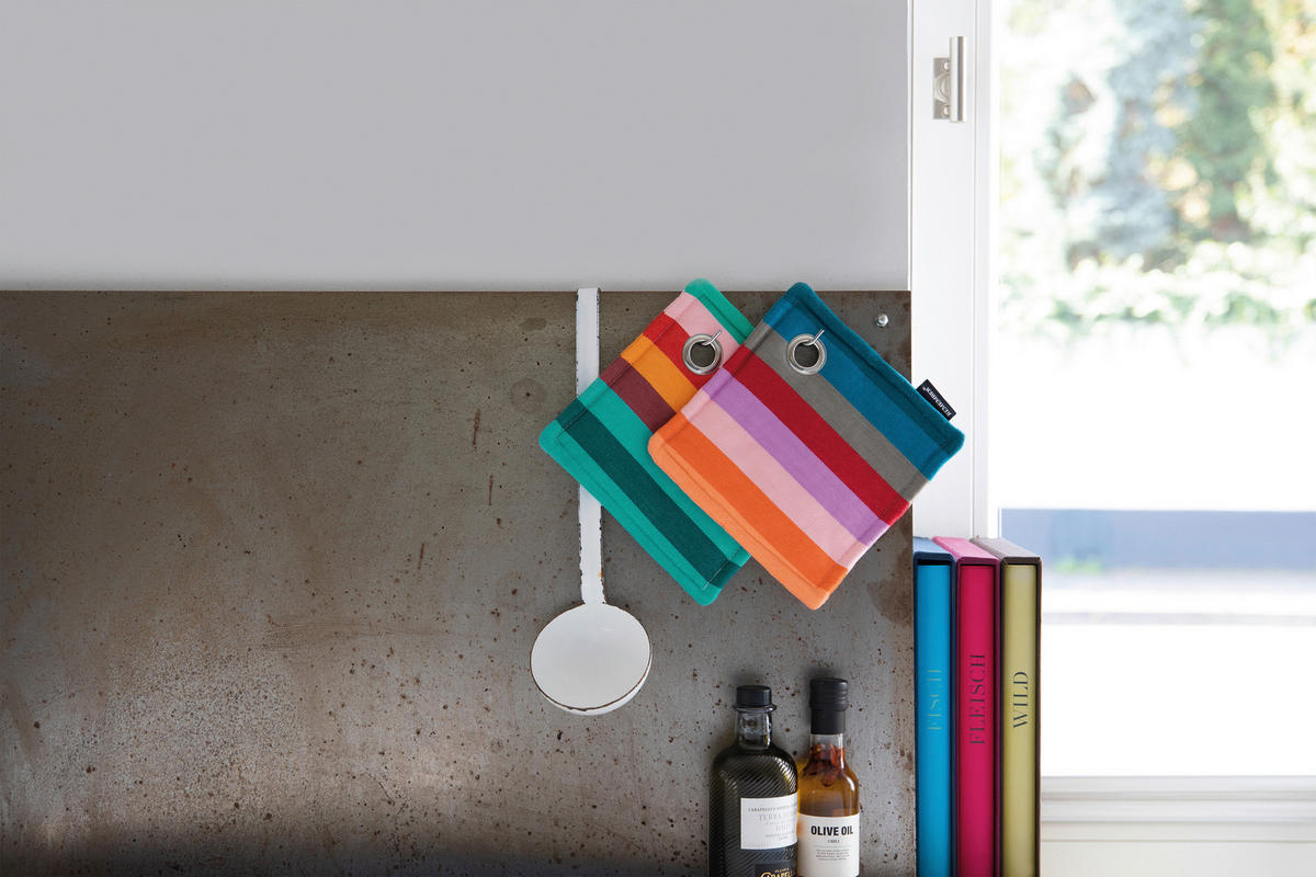 TOPFLAPPEN Orange, Türkis  - Türkis/Orange, Basics, Textil (18,5/18,5/2cm)