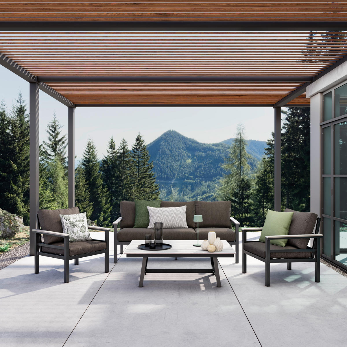 3-SITZER-BANK 177/74/73 cm  in Dunkelgrau  - Dunkelgrau/Hellgrau, Design, Kunststoff/Textil (177/74/73cm) - Amatio