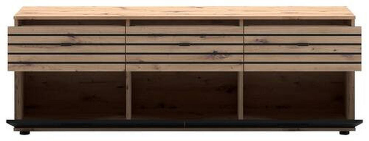 LOWBOARD  in 168/59,9/38 cm  - Schwarz/Eiche Artisan, KONVENTIONELL, Holzwerkstoff/Kunststoff (168/59,9/38cm) - Carryhome