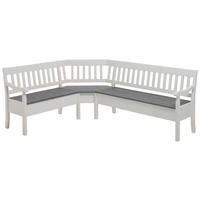 ECKBANK 170/213 cm Grau, Weiß Kiefer massiv   - Weiß/Grau, ROMANTIK / LANDHAUS, Holz (170/213cm) - Boxxx