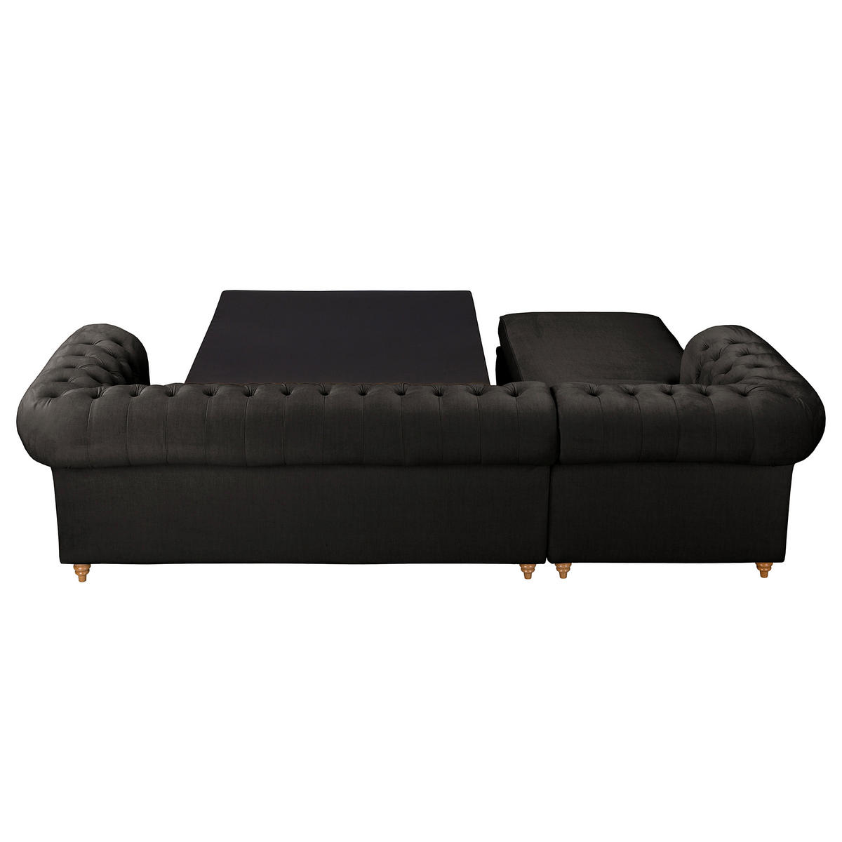 ECKSOFA Laura Anthrazit Mikrofaser  - Anthrazit/Creme, Design, Holz/Textil (182/284cm) - P & B